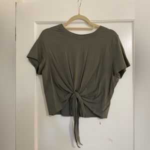 Lululemon Olive Green Tie-Front Crop Top